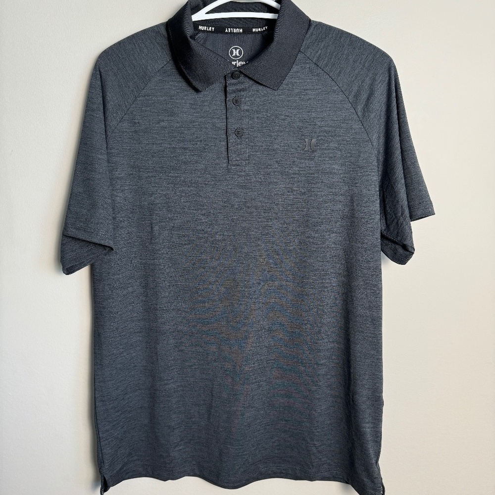 Hurley Men's Gray Performance Short Sleeve Athletic Golf Polo Shirt Size Small